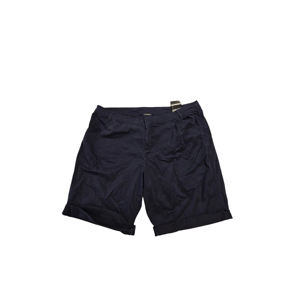 Lane Bryant Navy Blue Bermuda Shorts‎ Womens Plus Size 22 Cuffed Cotton Stretch